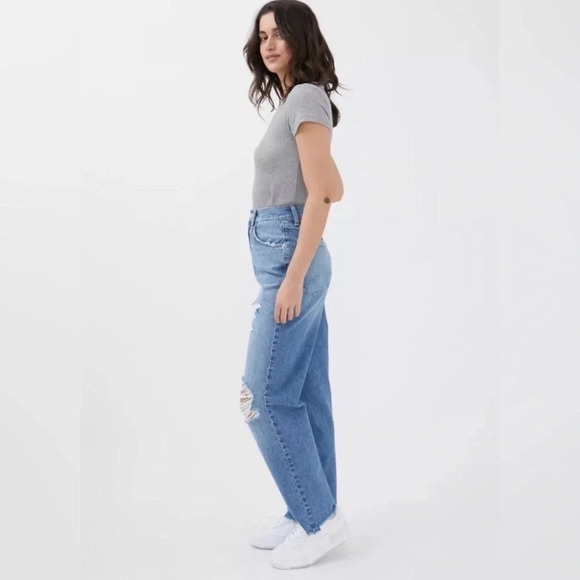 BDG High-Rise Baggy Fit Jeans Distressed Chewed Hem Size 26 - Picture 2 of 11